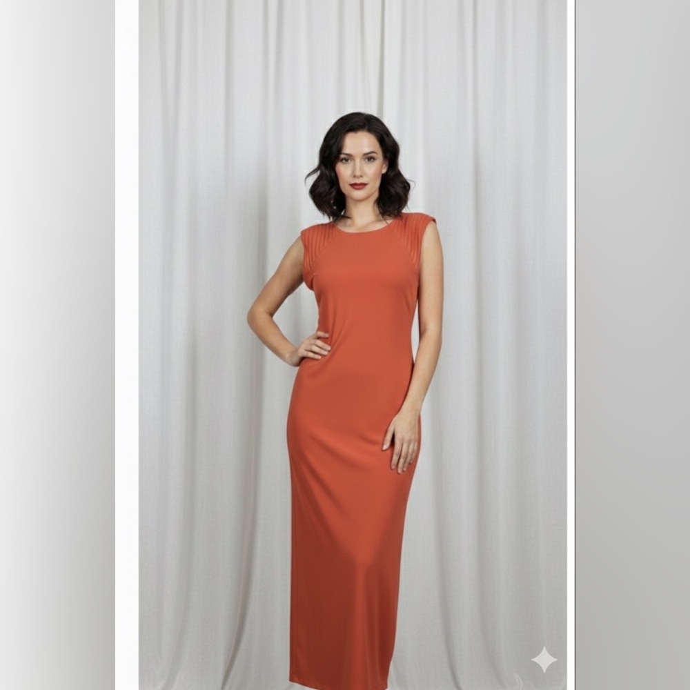 Companix- Orange Sleeveless Dress – Women’s Size 14 | Spring Summer Office Wear